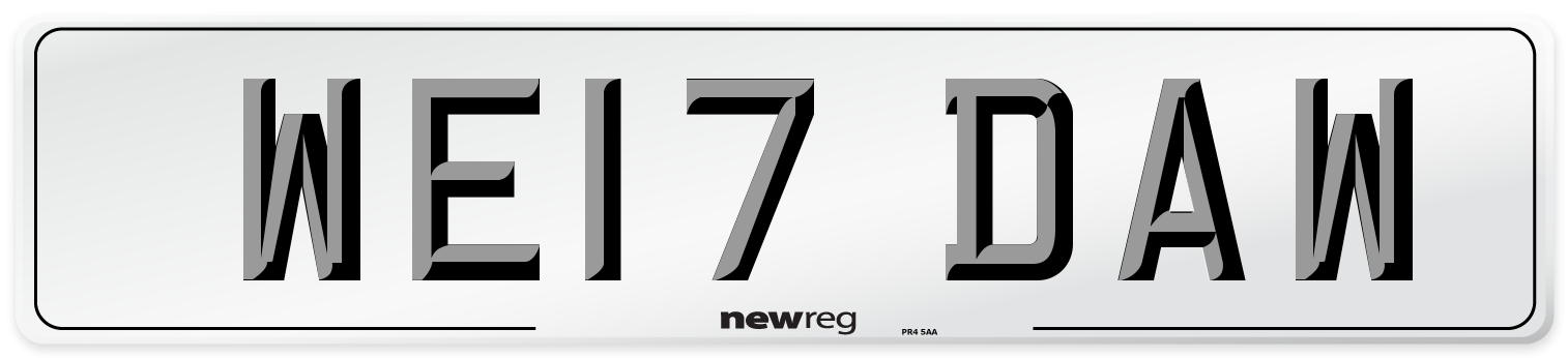 WE17 DAW Number Plate from New Reg